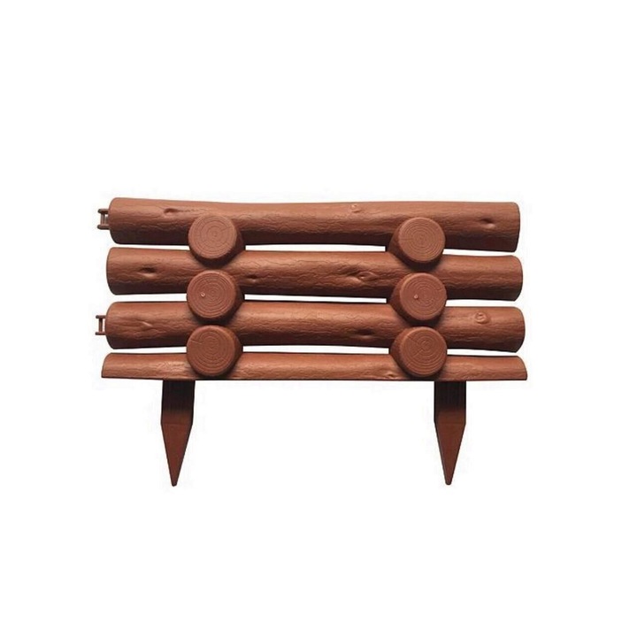 Gard ornamental de gradina, panou din plastic, maro, 44x31 cm