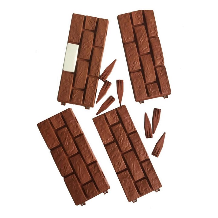 Комплект от 4 градински огради Strend Solar Led, 45x30cm, 1xLed, кафяви