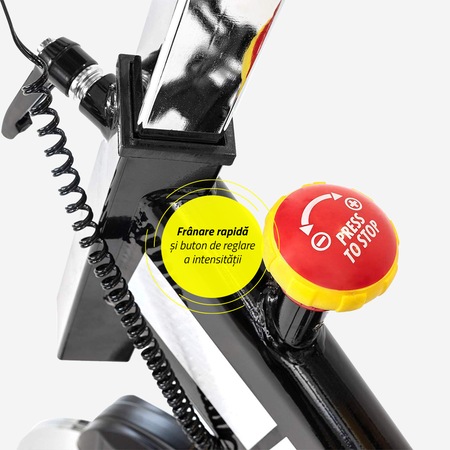 Bicicleta spinning TECHFIT SBK400, Greutate utilizator: 150 kg, Sistem Inertie volanta: 24 kg