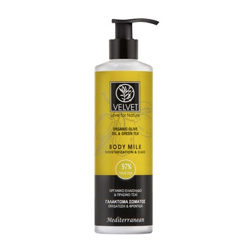 Lapte de corp Velvet cu extract organic ulei de masline si ceai verde 250 ml Lapte de corp Velvet cu extract organic ulei de masline si ceai verde 250 ml