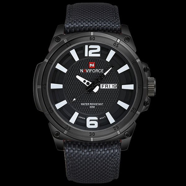 Ceas Barbatesc Quartz NAVIFORCE Sport Negru, CP9811NU, curea din textil, afisaj analog