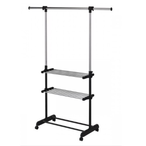 Suport umerase reglabil cu suport pantofi LMi cu roti si 2 polite, ideal pentru casa