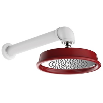 Set complet palarie de dus Cirano in ceramica cu anticalcar, brat de dus in otel TU-YO, rozeta la perete Set complet palarie de dus Cirano in ceramica cu anticalcar, brat de dus in otel TU-YO, rozeta la perete