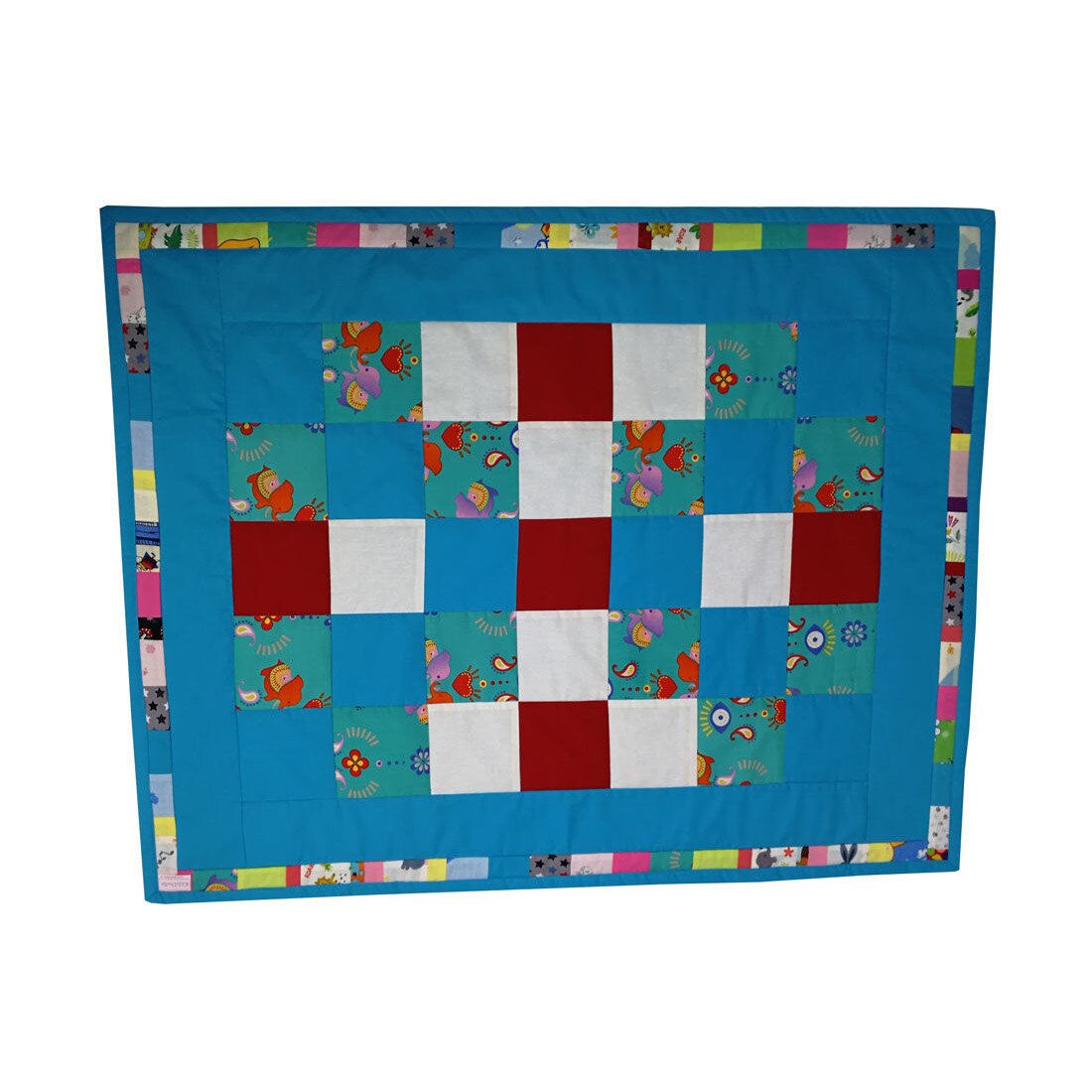 Paturica turcoaz cu patrate 