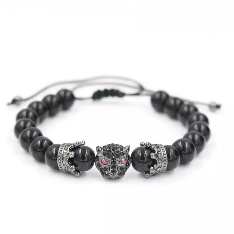 Bratara LUX Panther cu pietre semipretioase Ajustabila AN-08