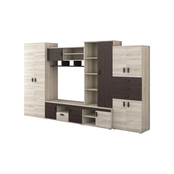 Biblioteca Diana, Cb, Sonoma / Wenge, 350x52x202 cm Biblioteca Diana, Cb, Sonoma / Wenge, 350x52x202 cm