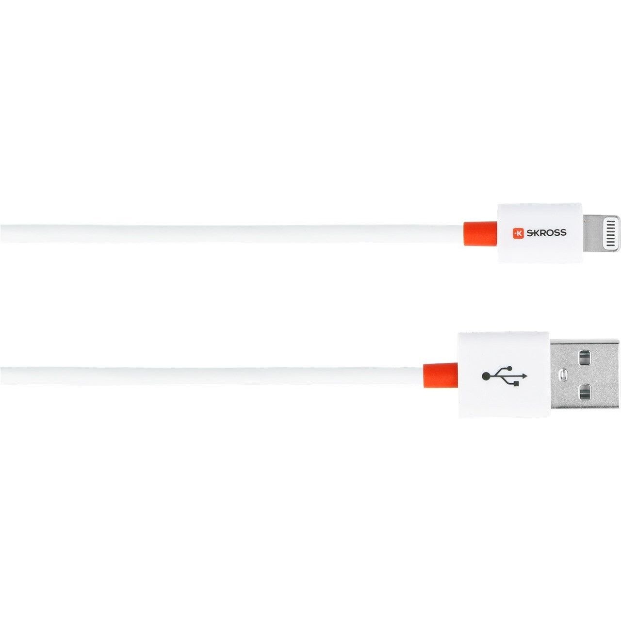 Cablu USB Skross Essentials Line, 2 in 1, cu conector USB - lightning, alb, 1m