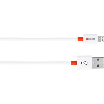Cablu USB Skross Essentials Line, 2 in 1, cu conector USB - lightning, alb, 1m Cablu USB Skross Essentials Line, 2 in 1, cu conector USB - lightning, alb, 1m