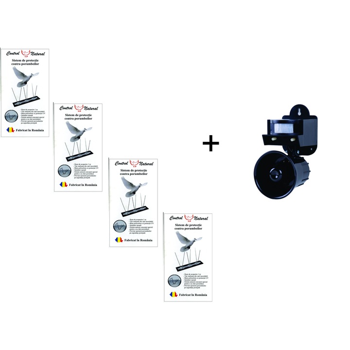 Комплект системи за защита на гълъби Pestmaster Sonic BirdChaser, 4 броя