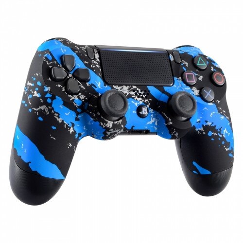 Controller Blue Splatter Wireless Dualshock 4 V2 pentru