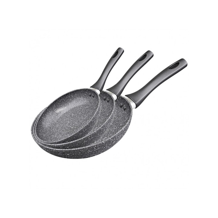 Set 3 tigai EIFEL, invelis ceramic Vulcano, 20-24-28 cm