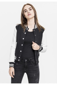 Jacheta Colegiu Urban Classics Dama - Negru Alb, Negru-Alb Jacheta Colegiu Urban Classics Dama - Negru Alb, Negru-Alb