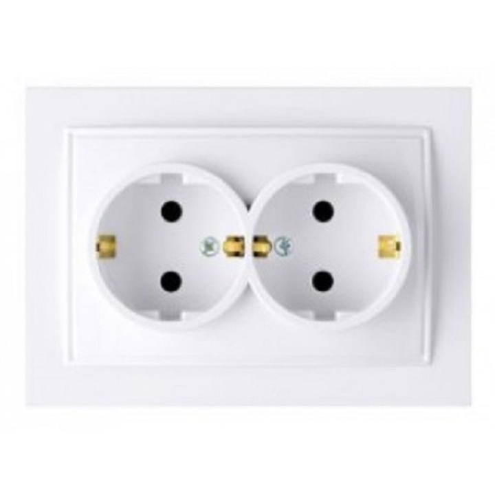 Priza dubla Nilson Thor alb