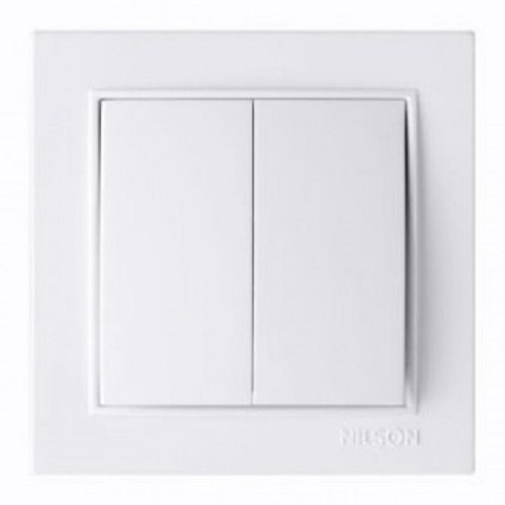 Nilson Thor kapcsoló, kettős, fehér