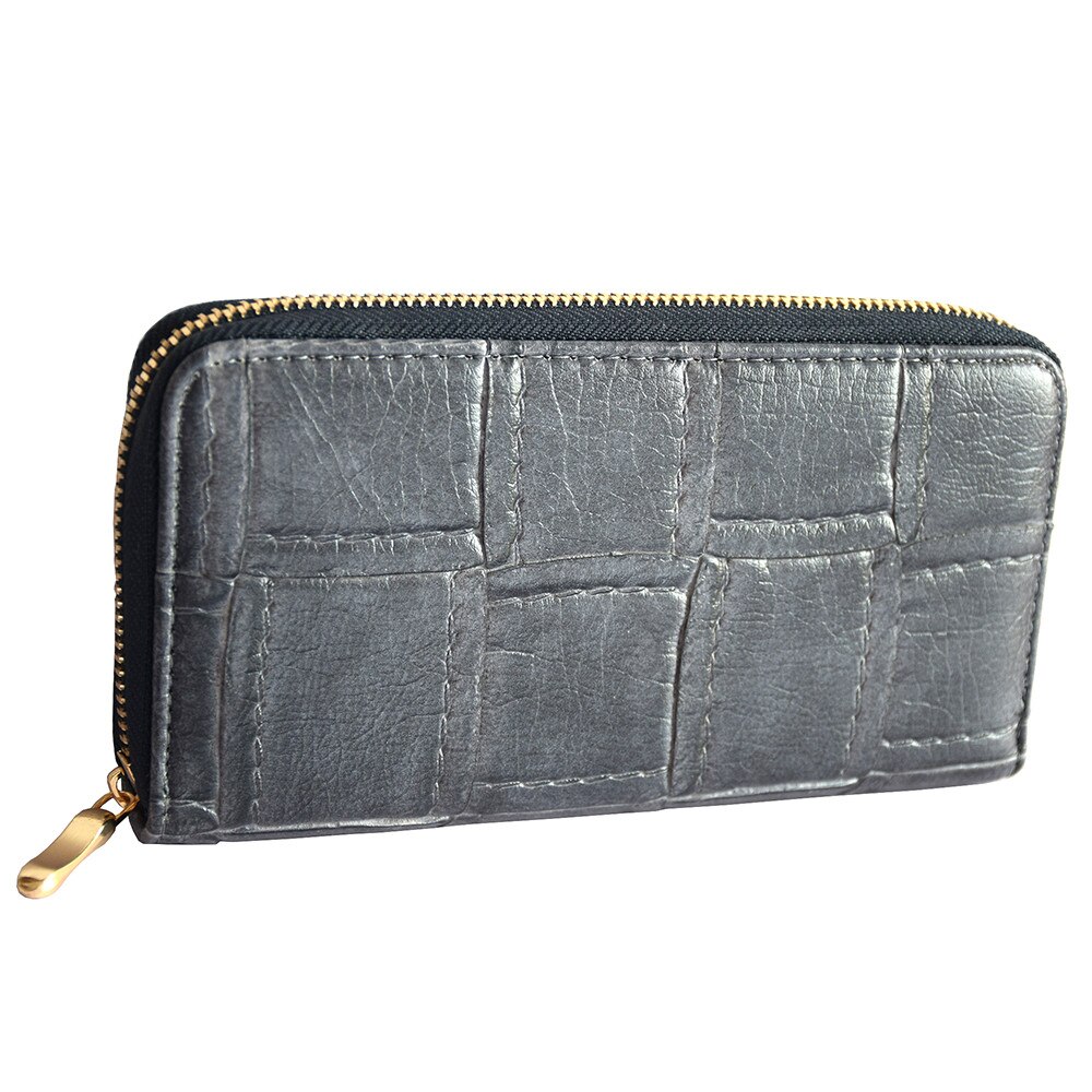 Portofel elegant de dama, gri, 20 cm x 10 cm, Pufo