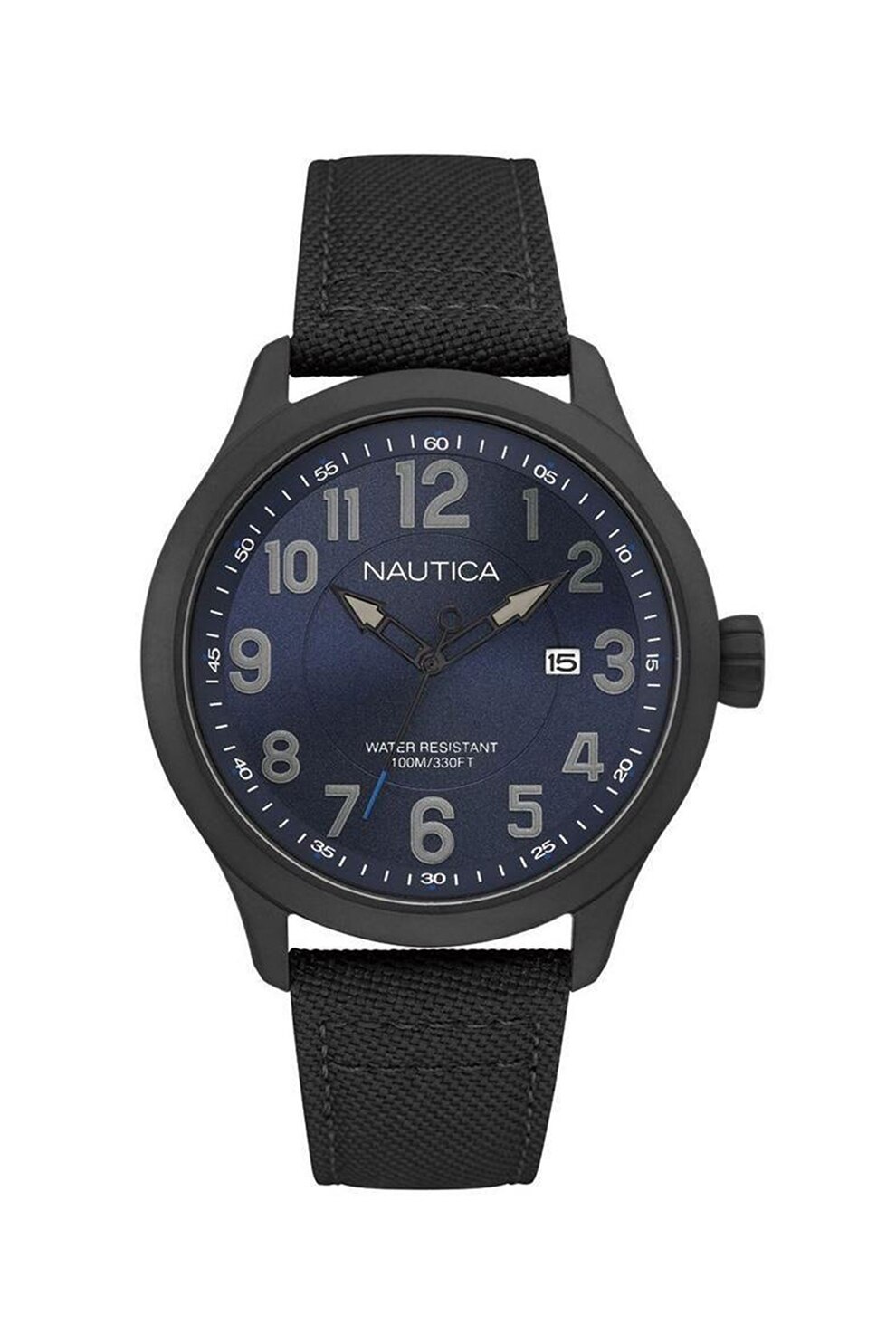 Nautica, Ceas rotund cu o curea din material textil, Negru
