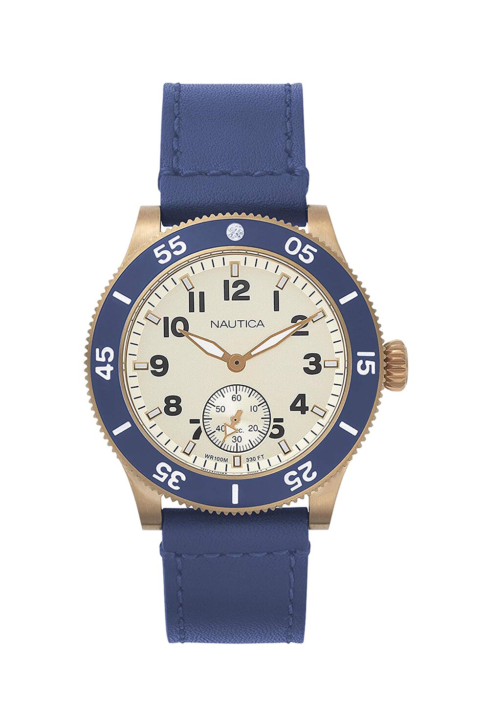 Nautica, Ceas cu o curea de piele, Albastru