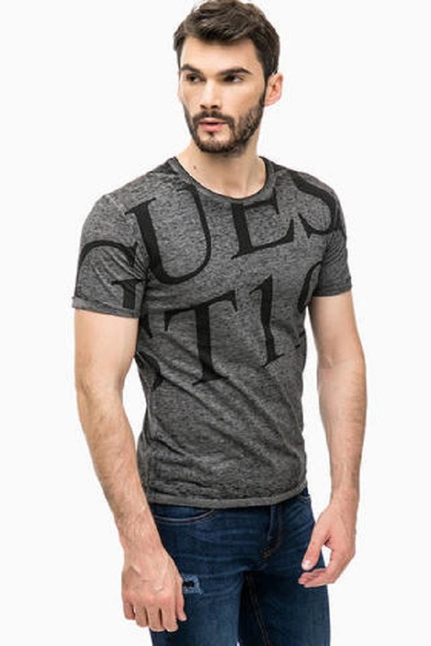 Мъжка тениска Guess, Сива с лого, размер S