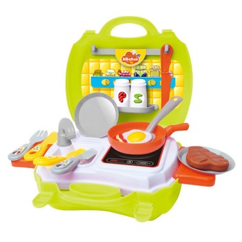 Bucatarie mini, pentru fetite, valiza portabila, 21 piese, My Carry Along Kitchen Bucatarie mini, pentru fetite, valiza portabila, 21 piese, My Carry Along Kitchen