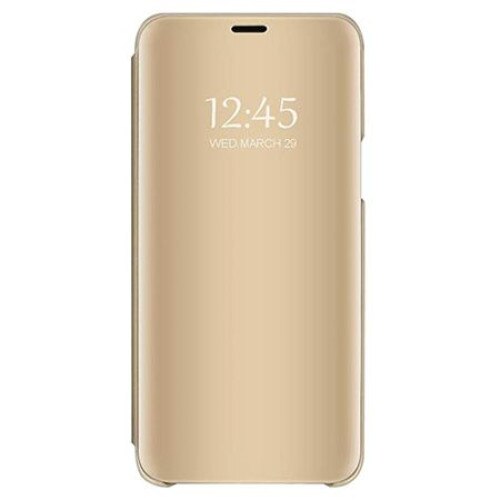 Husa de protectie Samsung Clear View Standing Cover, Compatibila Huawei P20 Lite, Auriu ( Gold )