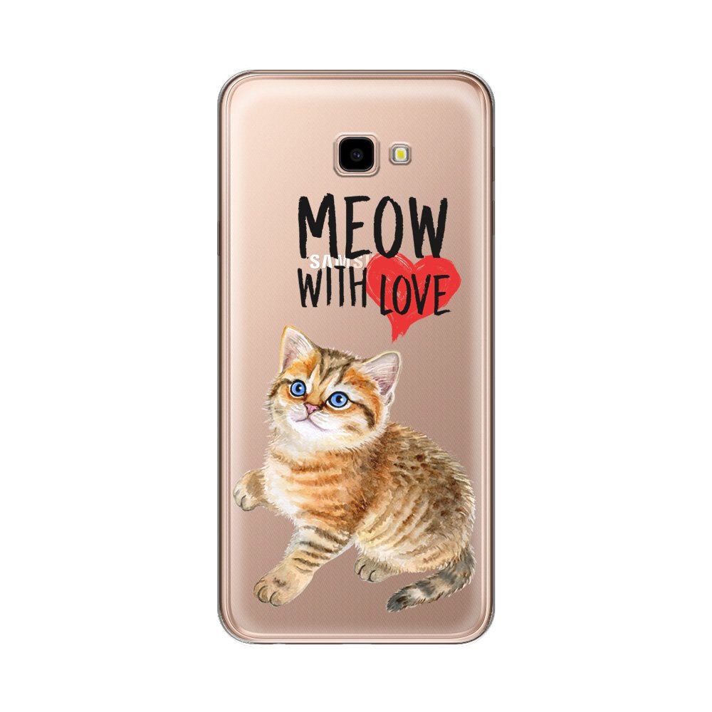 Husa Silicon Lemontti Art pentru Samsung Galaxy J4 Plus, Meow With Love