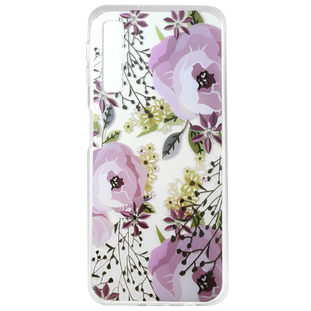 Husa Silicon Lemontti Art pentru Samsung Galaxy A7 2018, Flowers