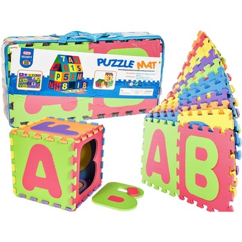 Puzzle tip covor cu 26 Litere, Dimensiune litera 29x29 cm, Ajuta la dezvoltarea creativitatii si coordonarii Mana-Ochi pentru copii , Material Burete , Culoare Multicolor Puzzle tip covor cu 26 Litere, Dimensiune litera 29x29 cm, Ajuta la dezvoltarea creativitatii si coordonarii Mana-Ochi pentru copii , Material Burete , Culoare Multicolor