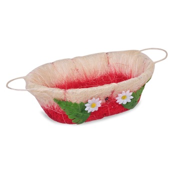 Cos pentru Paste, Imprimeu cu floricele si buburuza, 31 x 19 Cos pentru Paste, Imprimeu cu floricele si buburuza, 31 x 19