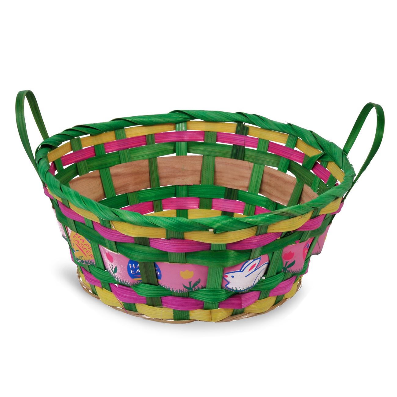 Cos pentru Paste din bambus cu manere, 24x9.5, Verde / Mov