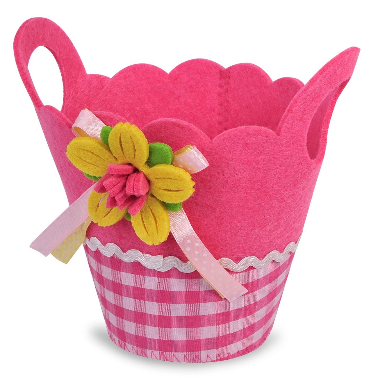 Cos roz pentru Paste cu manere, 13.5x12