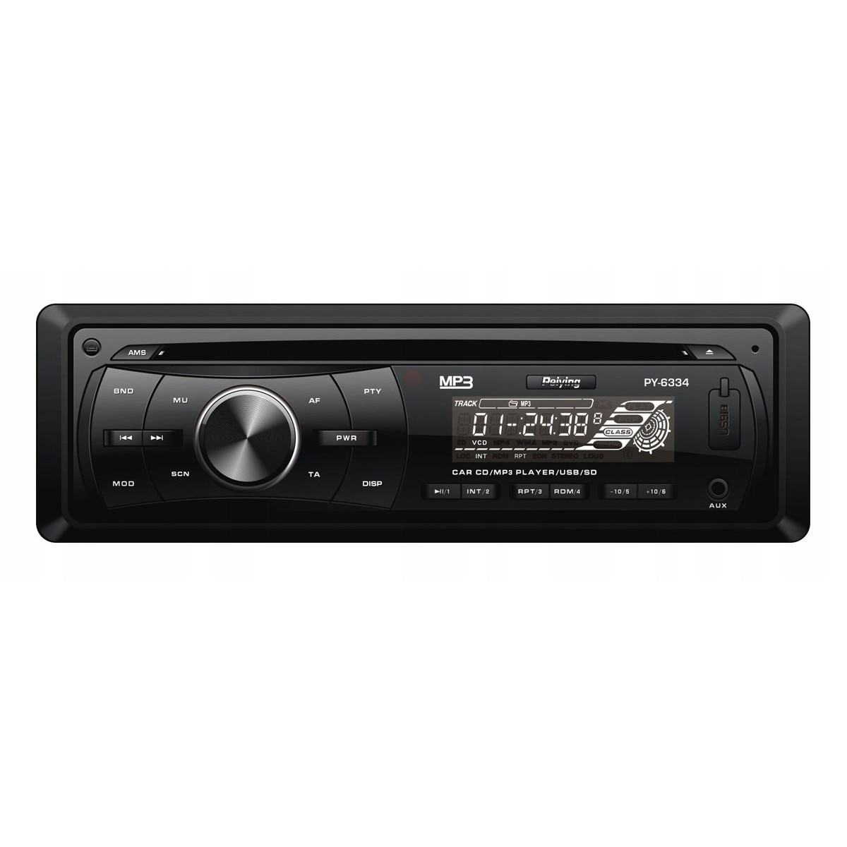 Radio player FM auto PEIYING USC15 40W x 4, CD, MP3, USB, SD, MMC, AUX