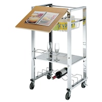 Carucior pentru servire din otel inoxodabil, 48 x 48 x 95.5 cm, KC24, Trolley