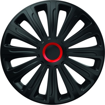 Set capace roti 14` negre cu inel rosu trend Set capace roti 14` negre cu inel rosu trend