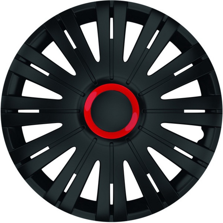 Комплект тасове за джанти, 14`, Черен/Червен