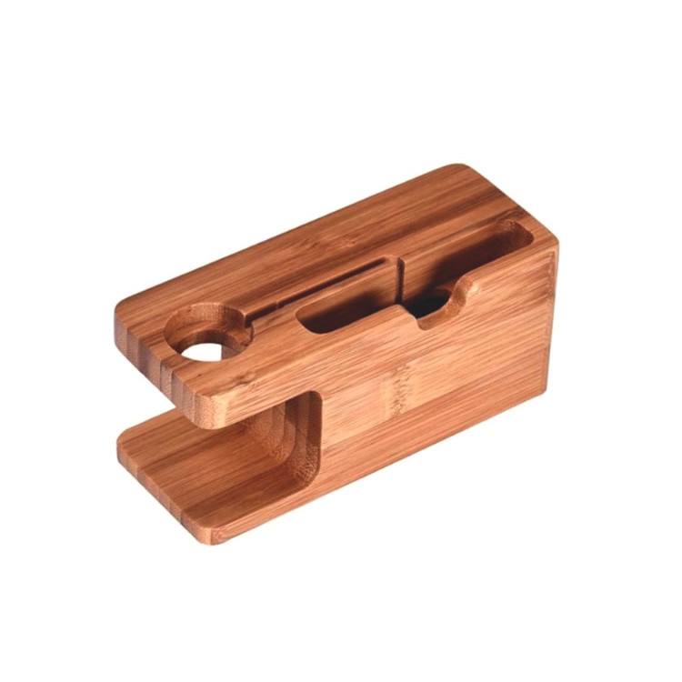 Suport Birou Apple Watch/Telefon, Dock, Bambus, Maro