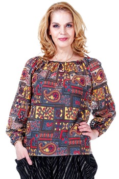 Bluza multicolora tul cu broderie Liza Panait R1961E Bluza multicolora tul cu broderie Liza Panait R1961E