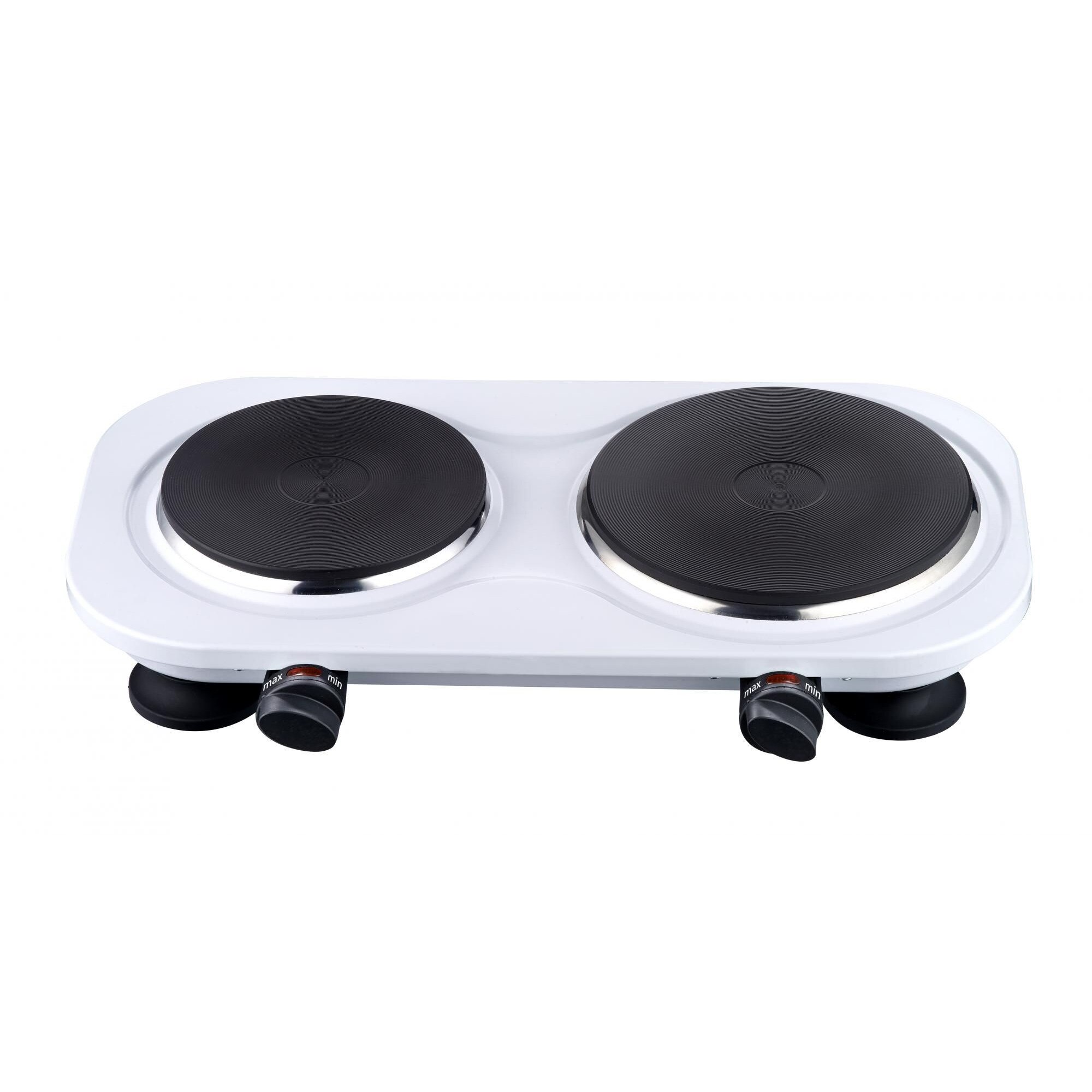 Plita electrica ECG EV 2510, 2 ochiuri, putere de intrare 1500 W + 1000 W, alb