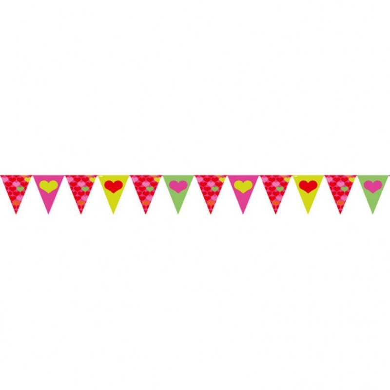 Banner decorativ pentru petrecere cu inimioare, 20 cm x 4 m, Amscan 400278