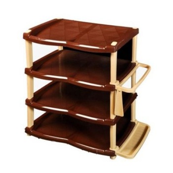 Raft/ suport pentru pantofi cu 4 etaje, maro/bej Raft/ suport pentru pantofi cu 4 etaje, maro/bej