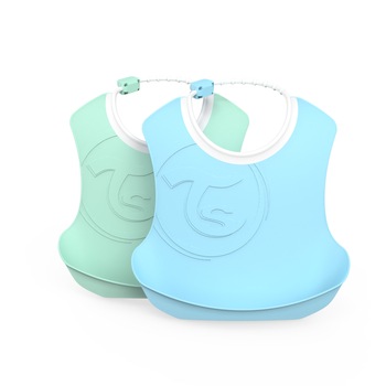 Set de 2bavete, 4 luni +, Pastel Blue Green Set de 2bavete, 4 luni +, Pastel Blue Green