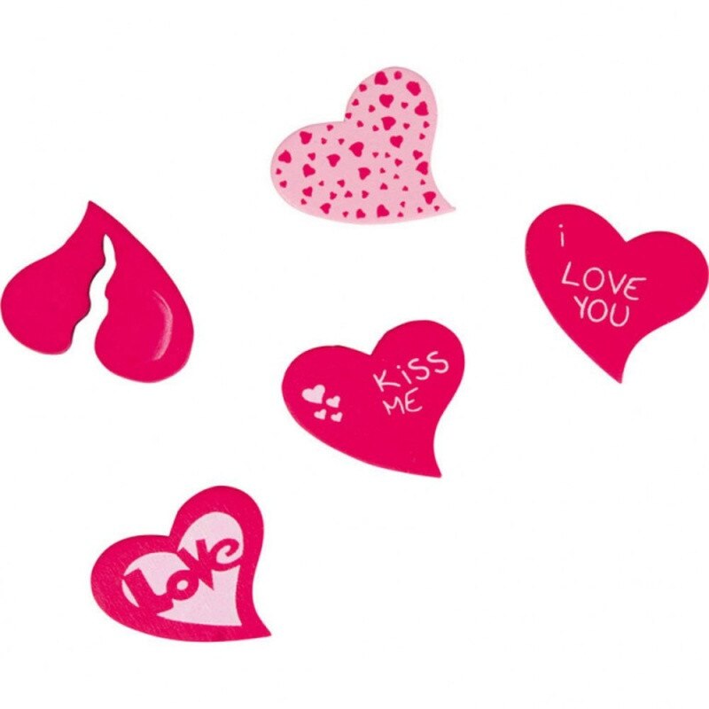 Confetti decorative forma inima - lemn, Amscan 500212, set 15 buc