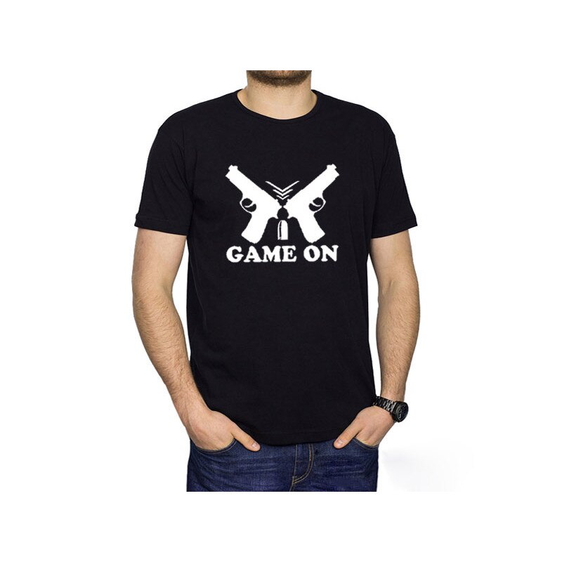 Tricou Game On,Marime L, negru