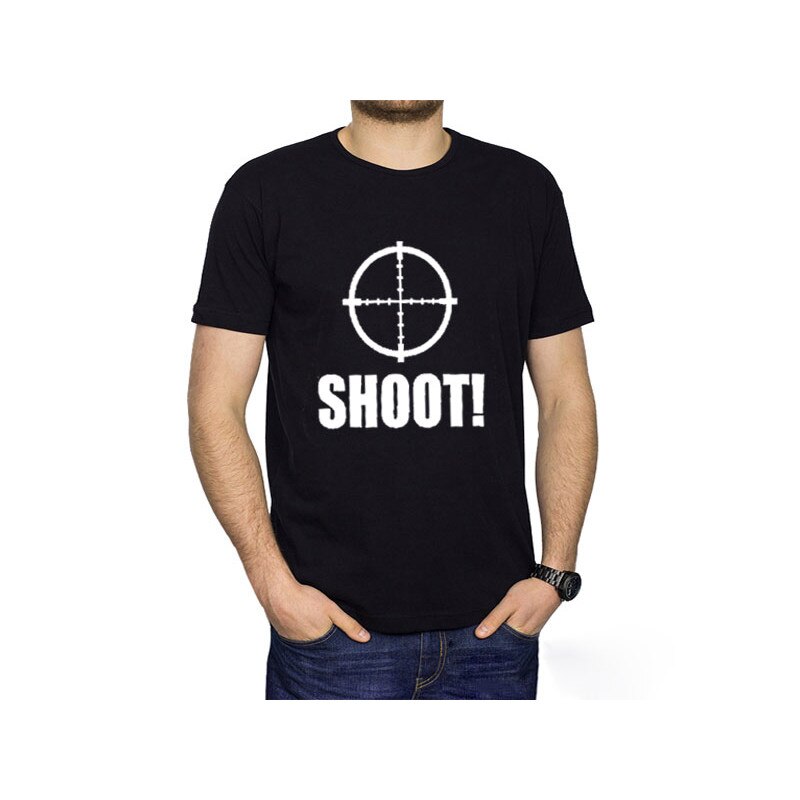 Tricou Shoot, Marime L, Negru