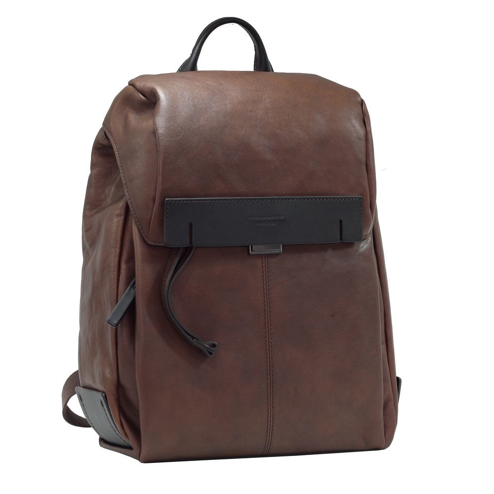 Rucsac din piele PIQUADRO port laptop 14” si iPad®10,5’’/9,7”, maro, Suveran