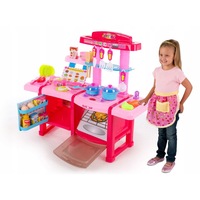 bucatarie dubla multifunctionala pentru copii lumini si sunete chiuveta cu pompa apa frigider si cuptor tacamuri multiple accesorii incluse princess cook imagen 43_0_
0