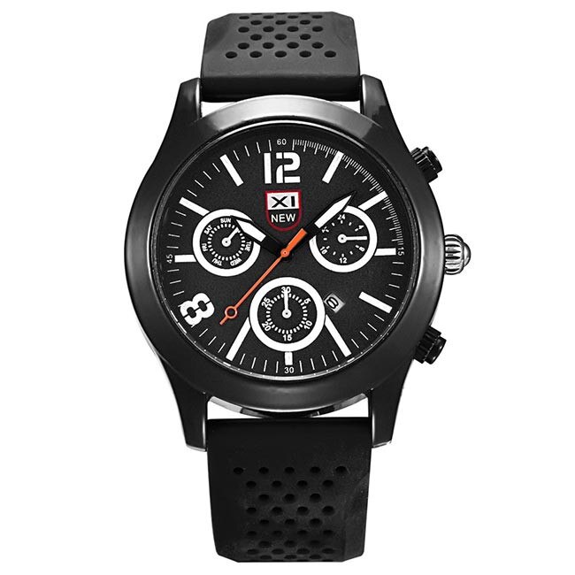 Ceas Barbatesc Quartz XINEW Casual Elegant Negru, CP9868NU, curea din silicon, afisaj analog