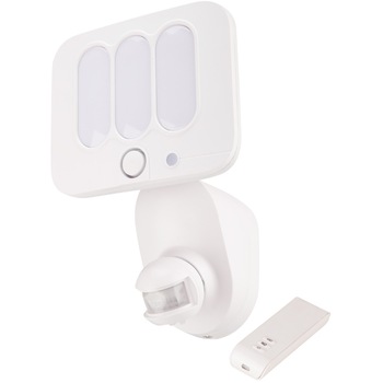 Proiector LED cu senzor miscare si alarma Evotools HGT, telecomanda, 10W, 600 lm, A+, 6500K, IP44, Alb Proiector LED cu senzor miscare si alarma Evotools HGT, telecomanda, 10W, 600 lm, A+, 6500K, IP44, Alb