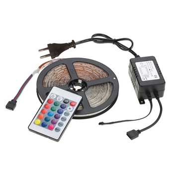 KIT banda LED RGB interior, exterior 60 LED-uri/m 5 metri cu Controller si Alimentare KIT banda LED RGB interior, exterior 60 LED-uri/m 5 metri cu Controller si Alimentare