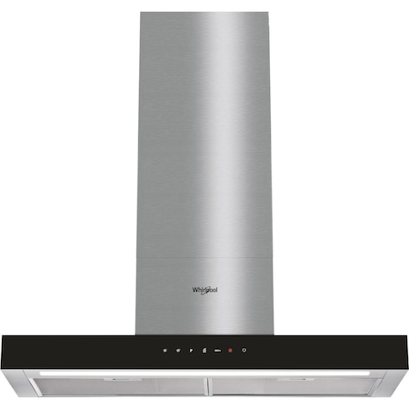 Hota incorporabila decorativa Whirlpool WHBS 62F LT K, Putere de absorbtie 750 mc/h, Tehnologia Al 6-lea Simt, Clasa A, 60 cm, Inox / Negru