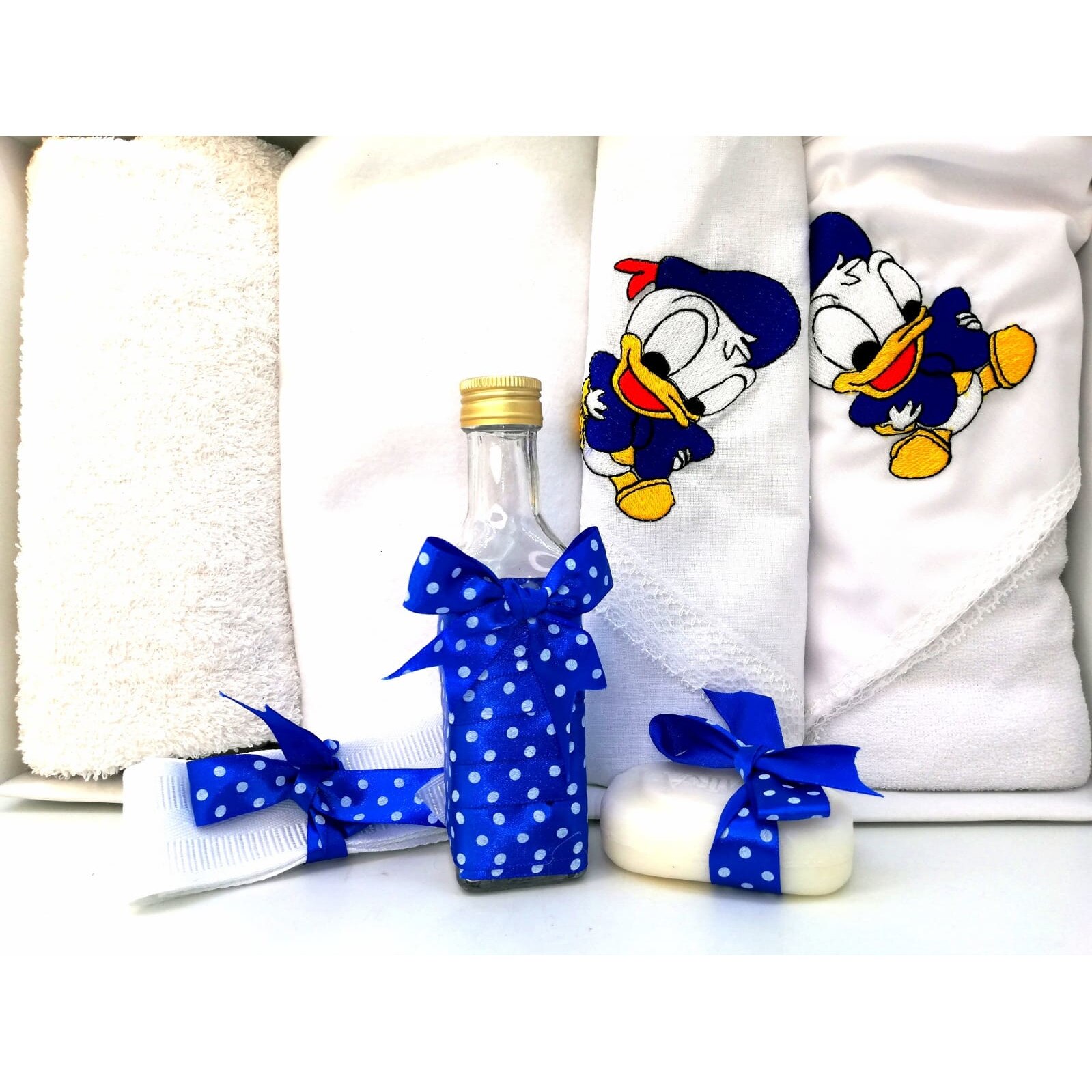 Trusou Botez, 7 Piese, Donald, Alb/Albastru, Bumbac